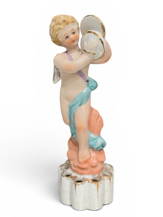 Vintage Other - Vintage Porcelain Cherub Flower Frog